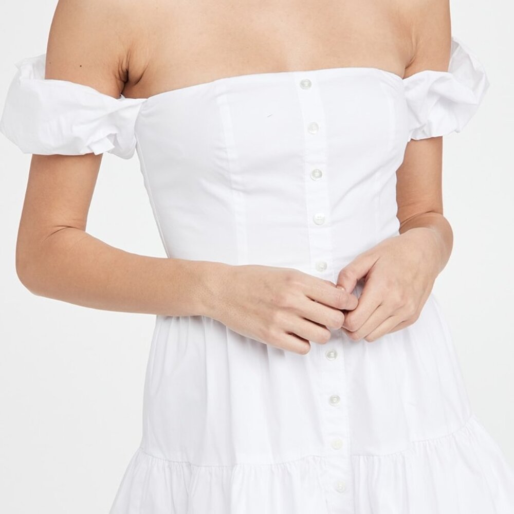 Staud White Mini Elio Dress
